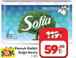 SOFİA PAMUK KATKILI KAĞIT HAVLU • 8’Lİ SOFİA PAMUK KATKILI KAĞIT HAVLU • 8’Lİ